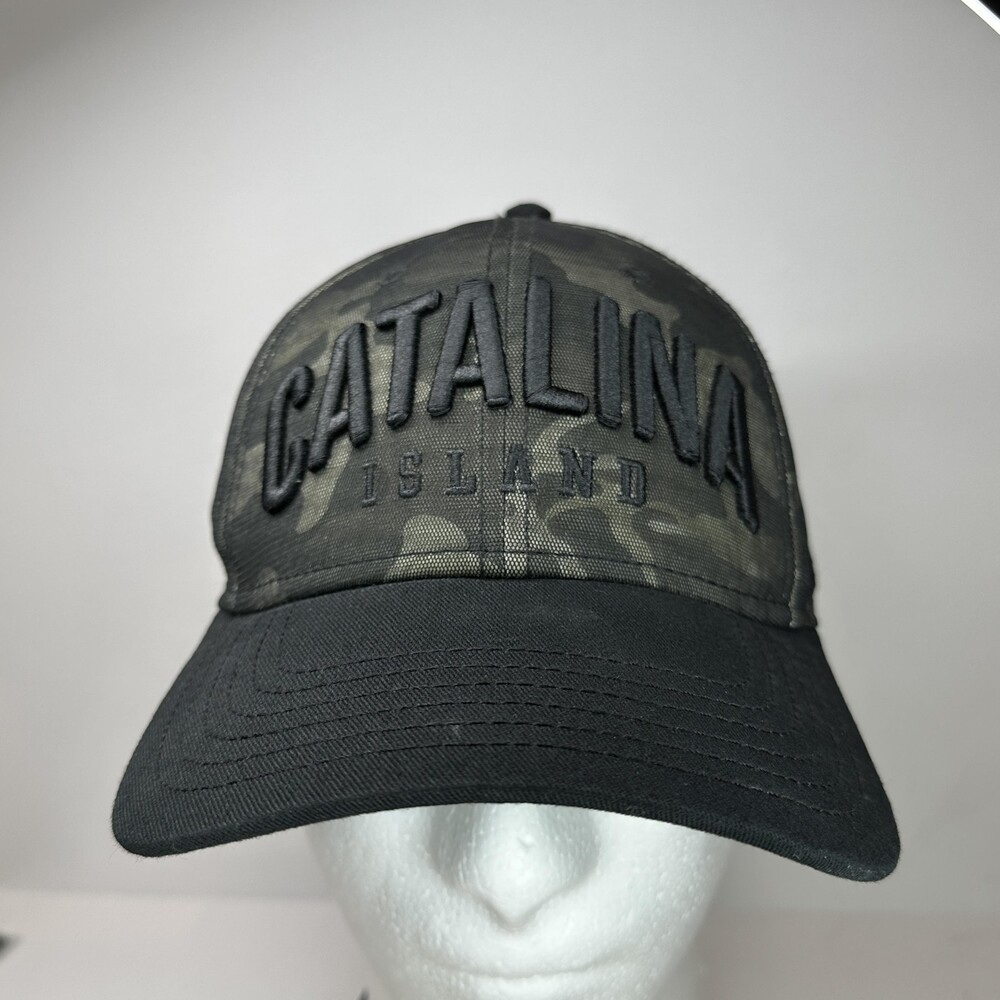 Catalina Island Hat Cap Puff Letters Snap Back Black Camo Essencial Caps Trucker